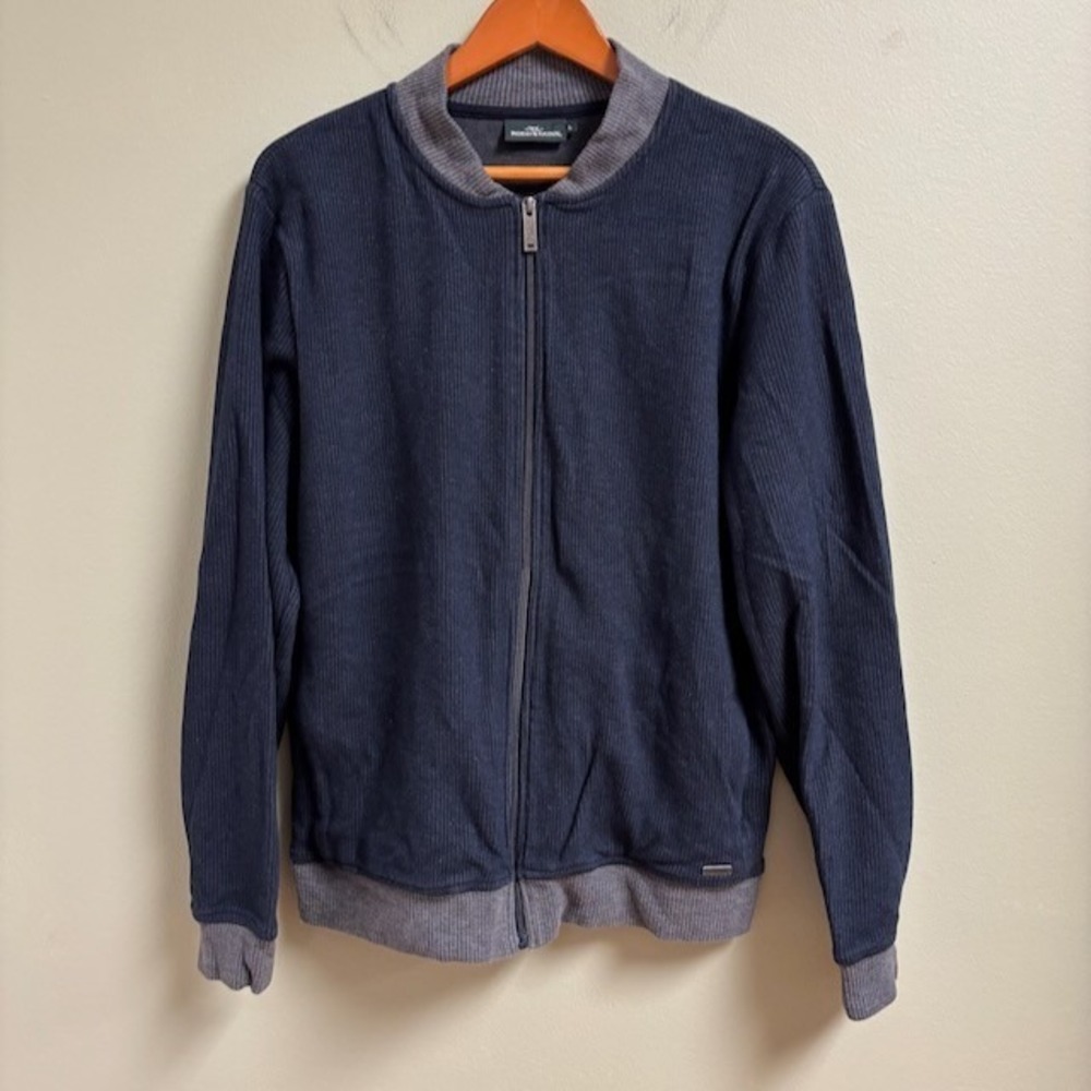 Rodd & Gunn Mens Sweater Jacket Size L Zip Preppy Cotton‎ Blend Casual Stretch